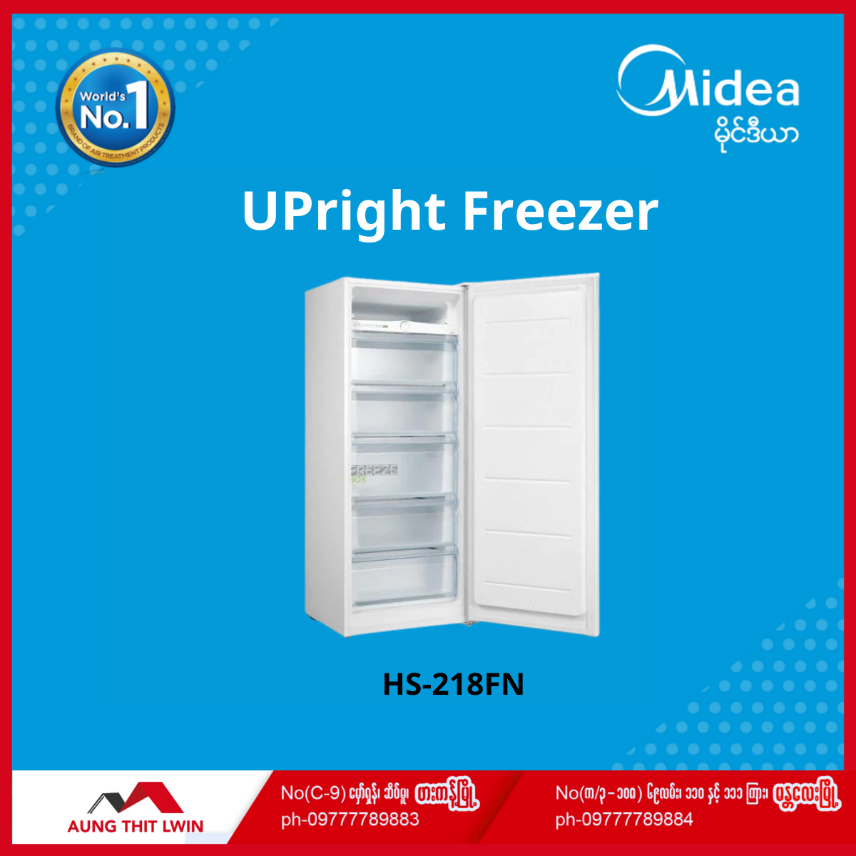 Midea Upright Freezer(HS218FN) Aung Thit Lwin